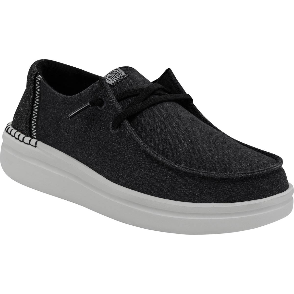 Hey Dude Wendy Rise Black Womens trainers 40074-001 in a Plain Textile in Size 8